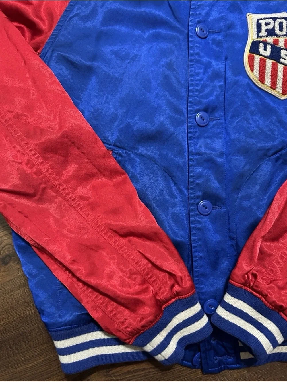 polo ralph lauren satin jacket k-swiss usa size medium